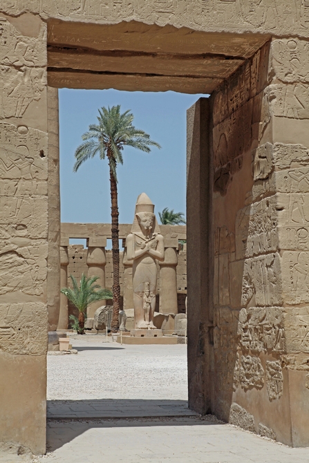 Statue viewed from Temple of Ramesses III